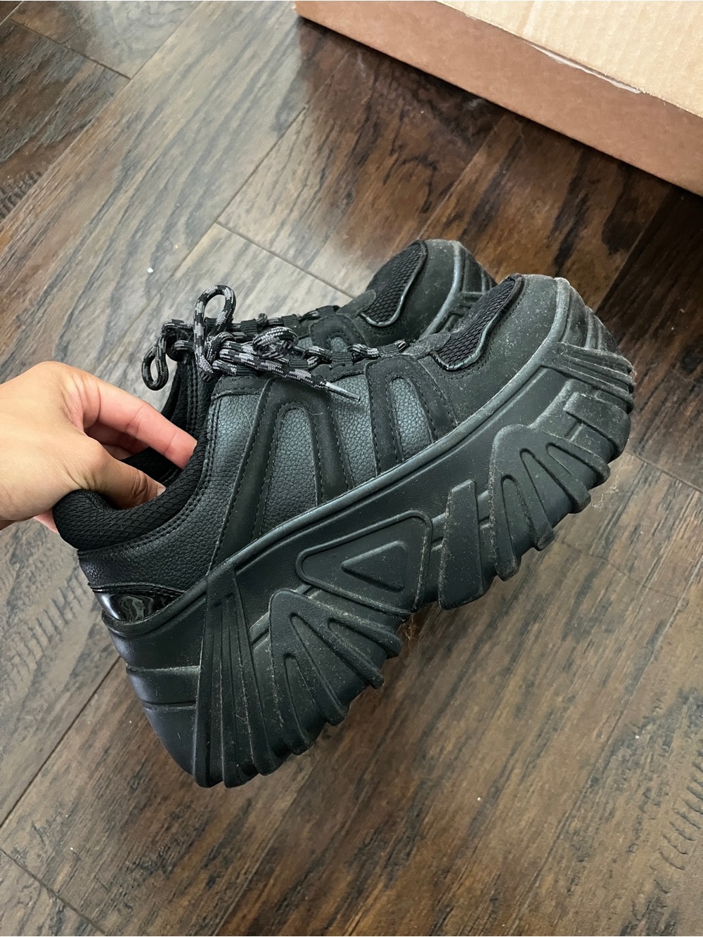 Bershka Black Chunky Platform Sneakers